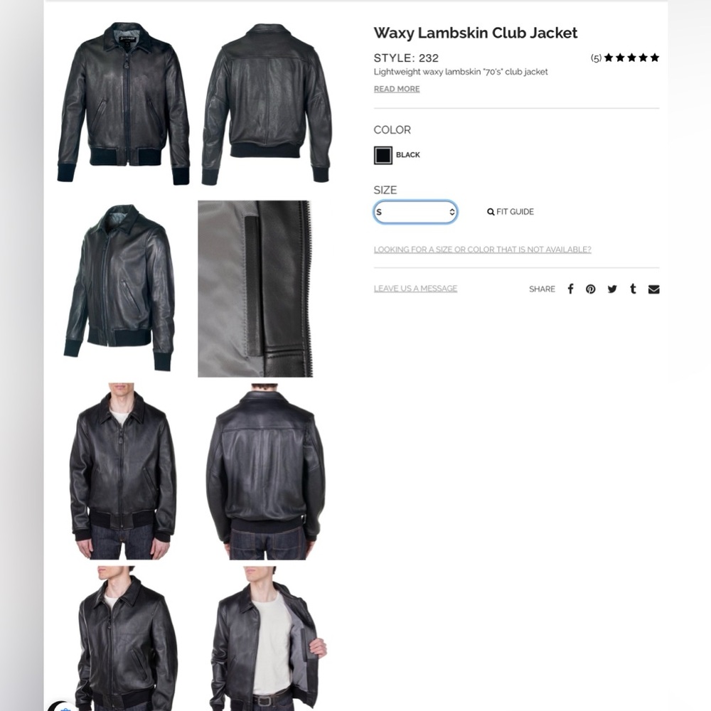 Schott Waxy Lambskin Club Jacket